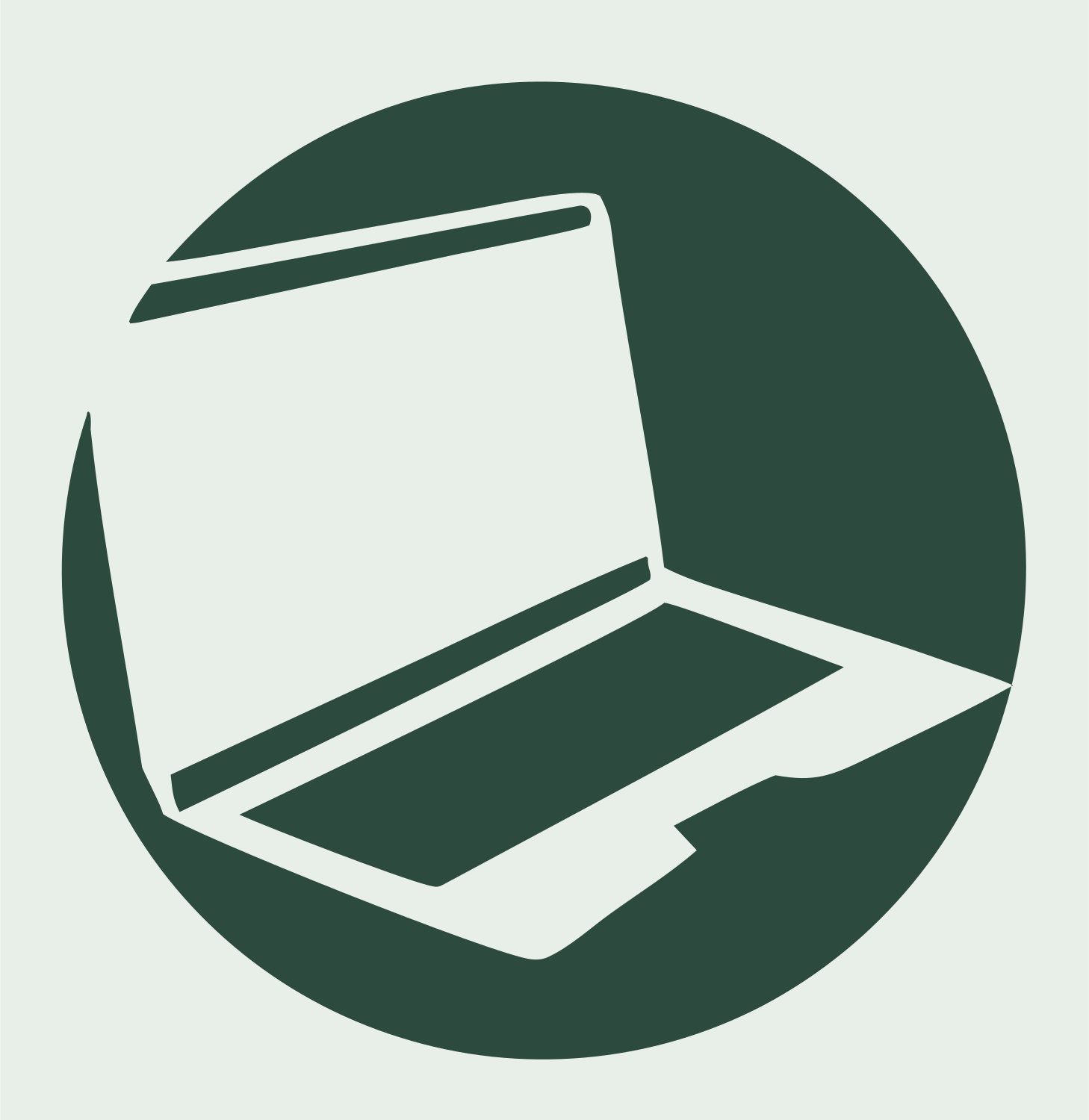 Laptop Isometric Bold Icon #e8efe9/#2d4a3e