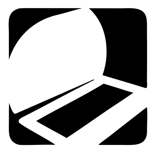 Negative Space Overhead Laptop Square Mark