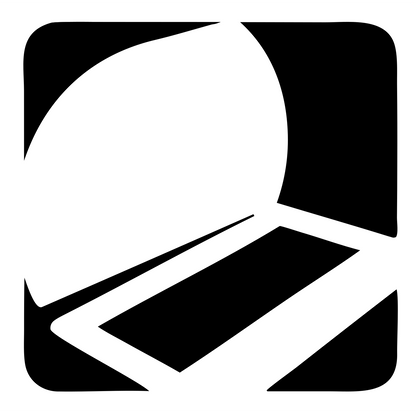 Negative Space Overhead Laptop Square Mark #ffffff/#000000