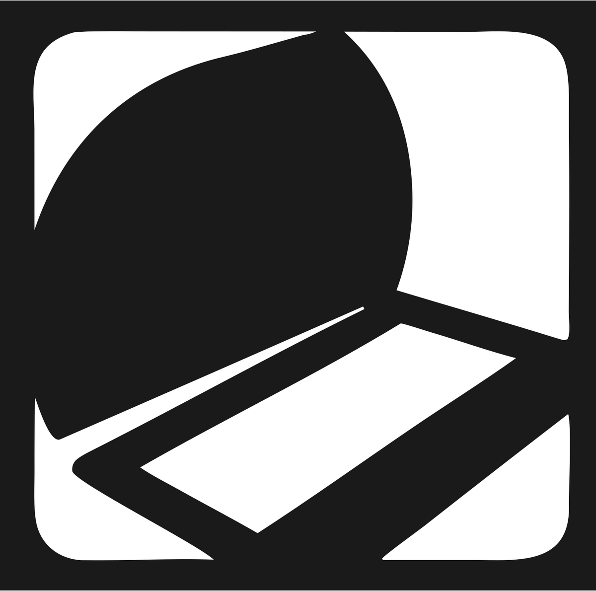 Negative Space Overhead Laptop Square Mark #1a1a1a/#ffffff