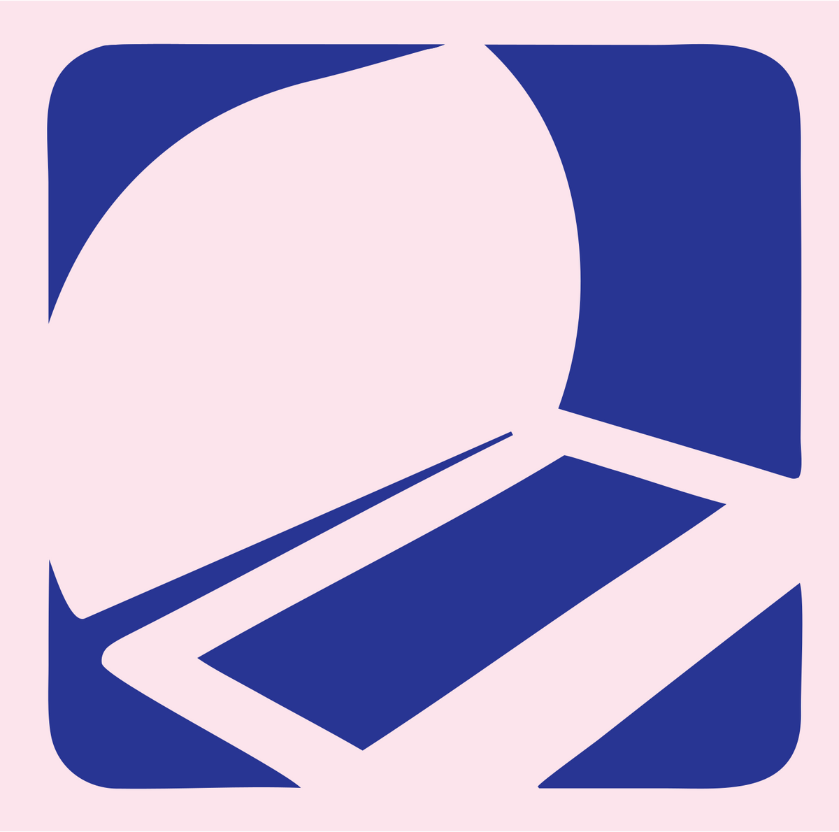 Negative Space Overhead Laptop Square Mark #fce4ec/#283593