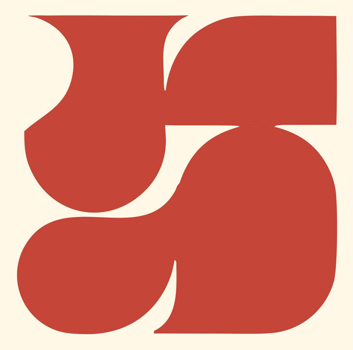 Bold Pinwheel Smartphone Rotation Mark #fff8e7/#c44536