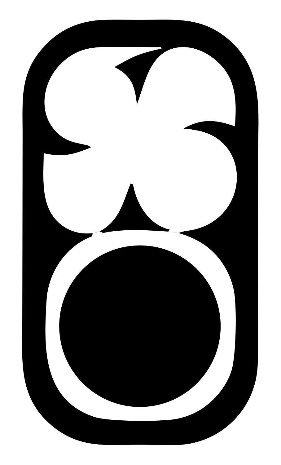 Flower Circle Smartphone Dual Mark #ffffff/#000000