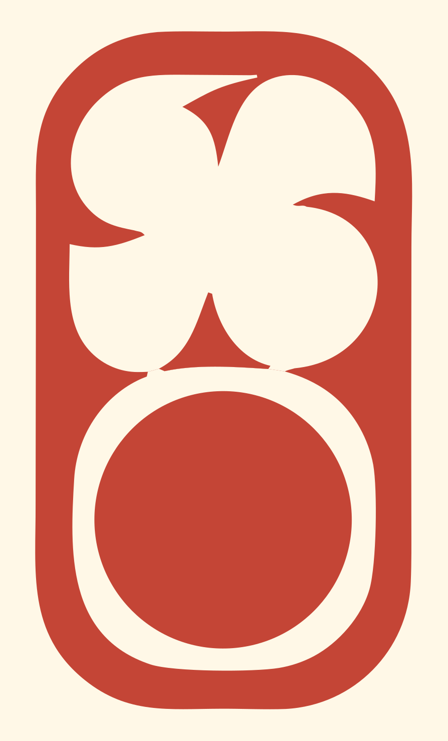 Flower Circle Smartphone Dual Mark #fff8e7/#c44536