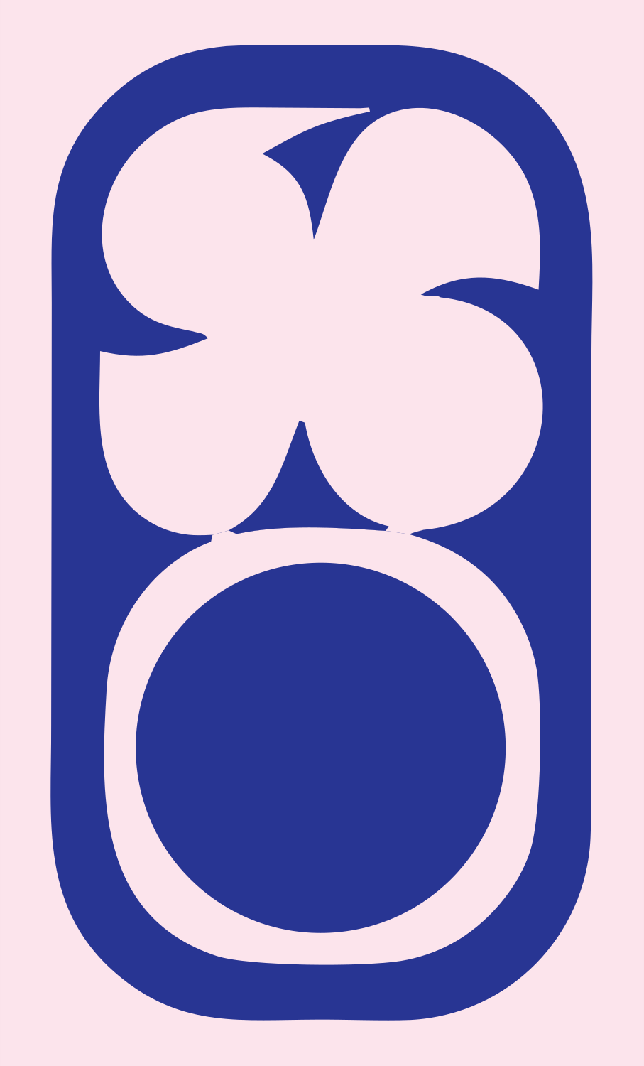 Flower Circle Smartphone Dual Mark #fce4ec/#283593