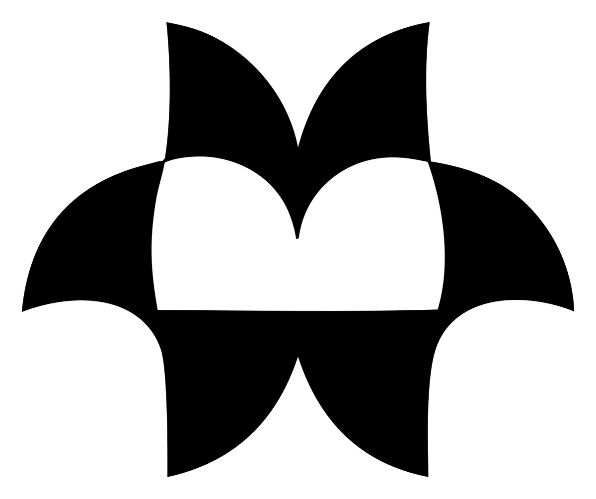 Bold Fleur Petal Mark #ffffff/#000000