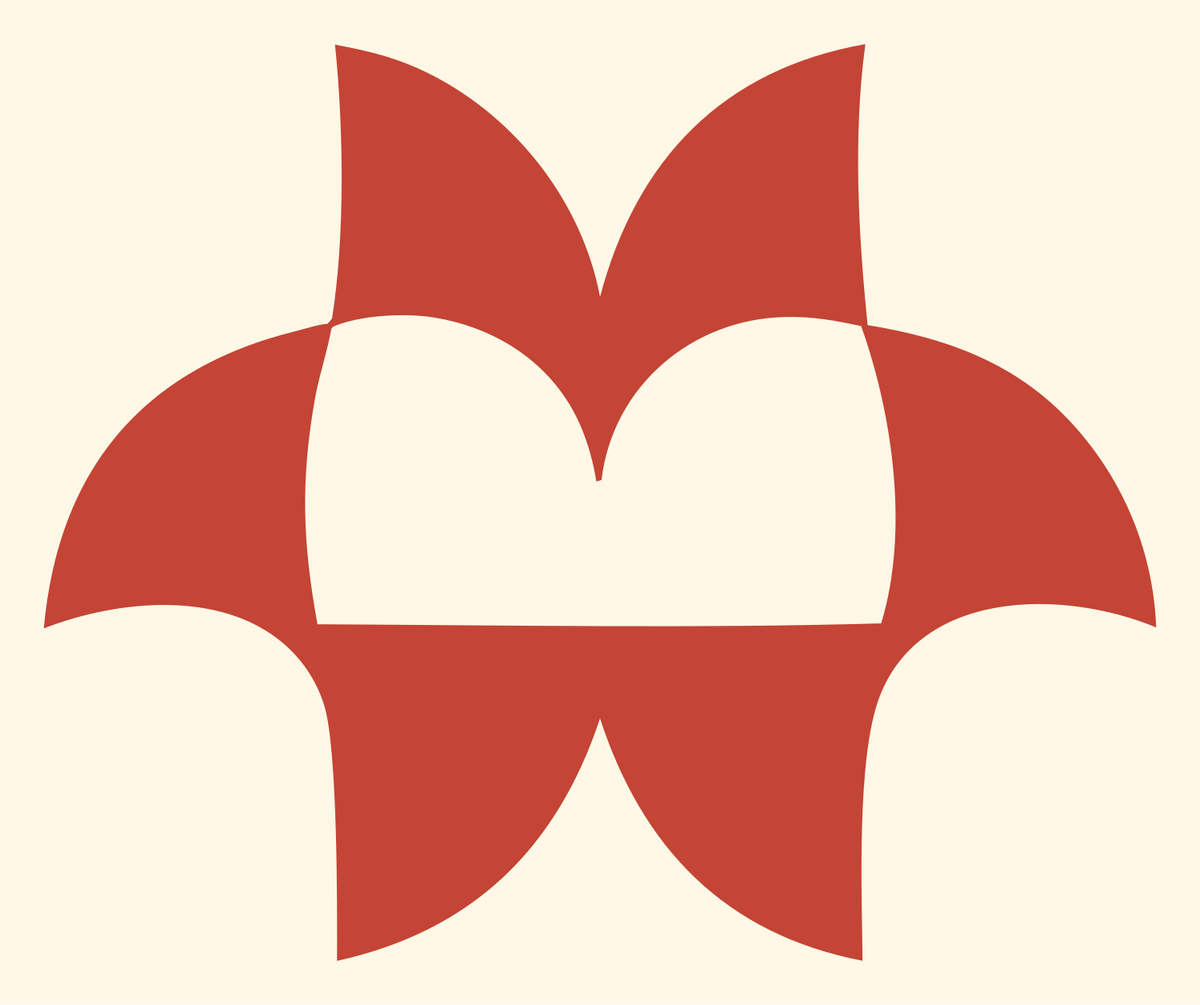Bold Fleur Petal Mark #fff8e7/#c44536