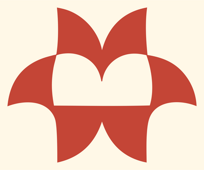 Bold Fleur Petal Mark #fff8e7/#c44536