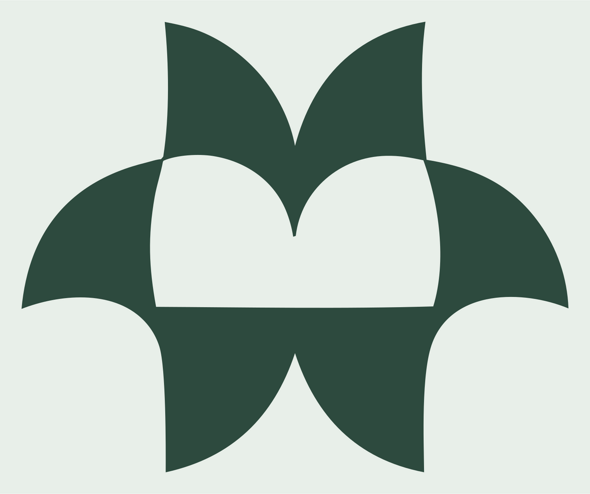 Bold Fleur Petal Mark #e8efe9/#2d4a3e