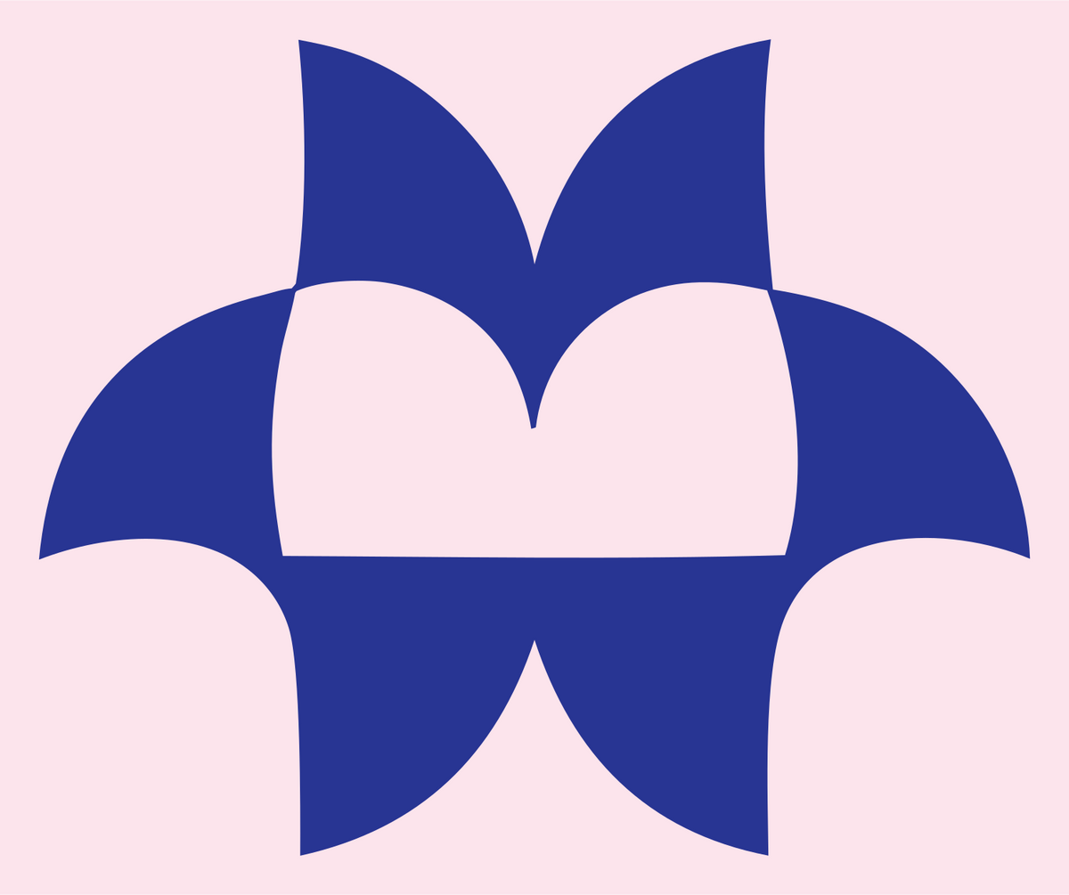 Bold Fleur Petal Mark #fce4ec/#283593