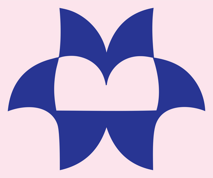Bold Fleur Petal Mark #fce4ec/#283593