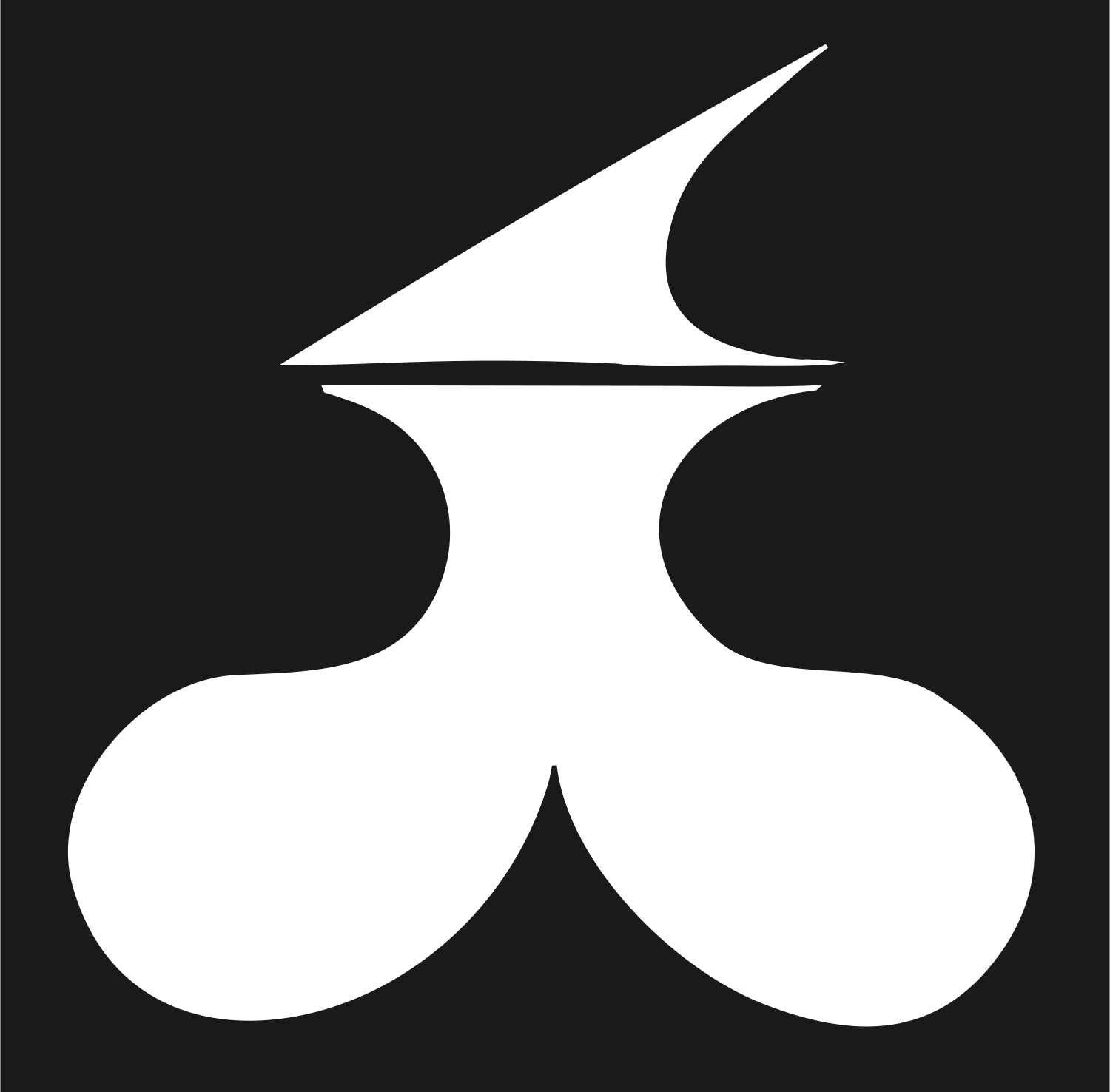 Bold Witch Hat Silhouette Abstract Mark #1a1a1a/#ffffff