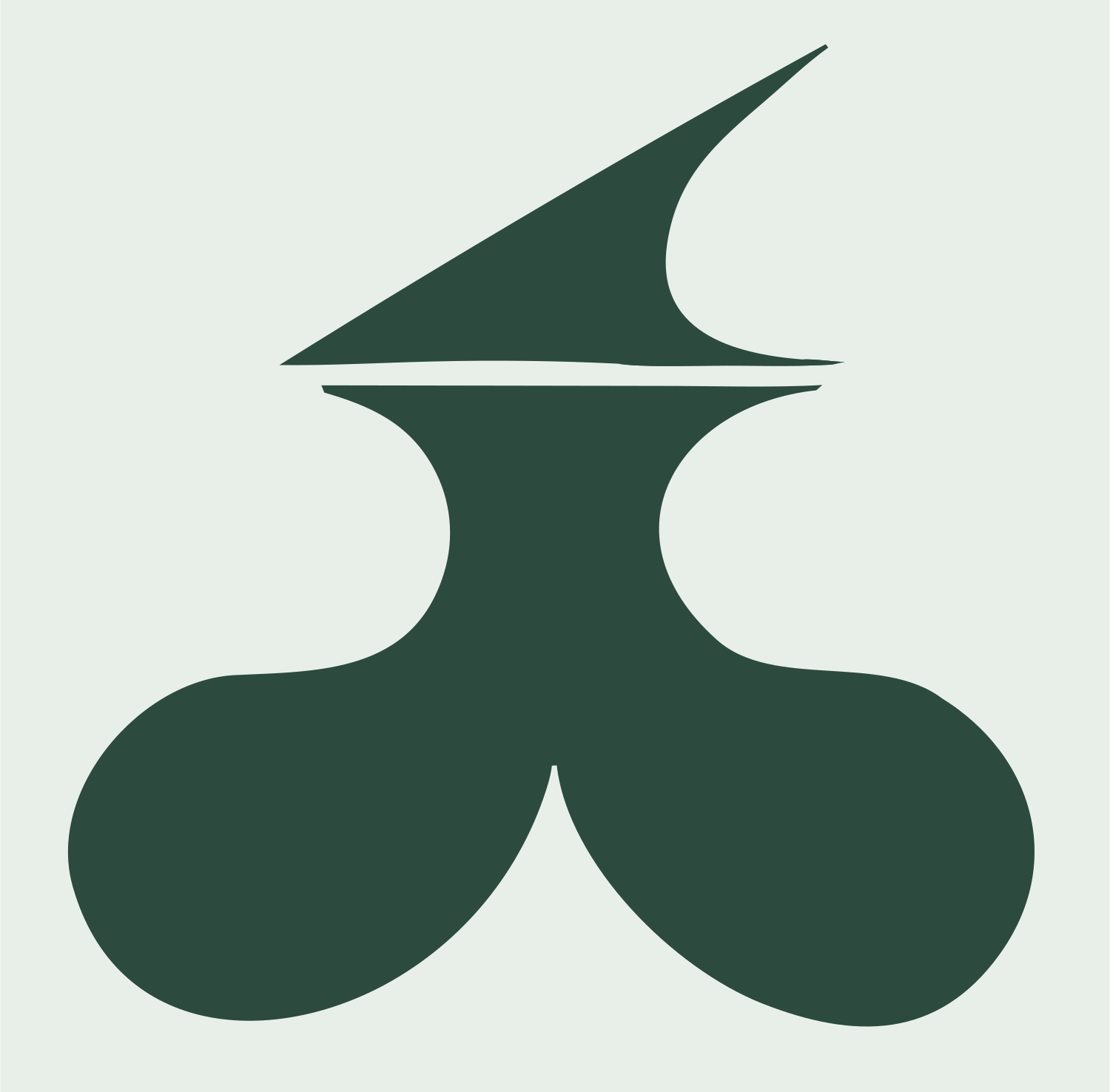 Bold Witch Hat Silhouette Abstract Mark #e8efe9/#2d4a3e