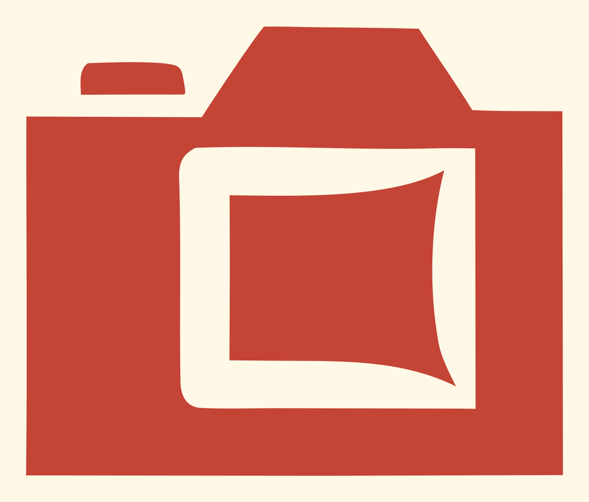 Bold Square Lens DSLR Camera Icon #fff8e7/#c44536