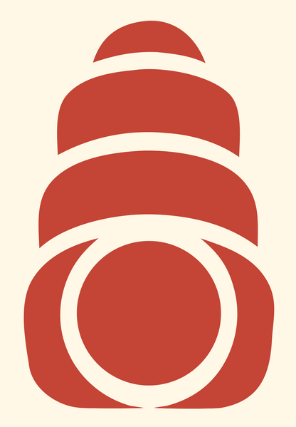Stacked Rings Camera Body Tower Mark #fff8e7/#c44536