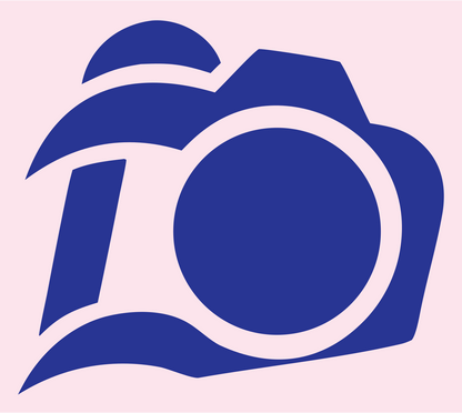 DSLR Camera Bold Emblem #fce4ec/#283593