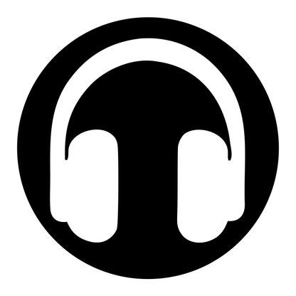 Negative Space Circle Headphones Icon