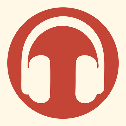 Negative Space Circle Headphones Icon #fff8e7/#c44536