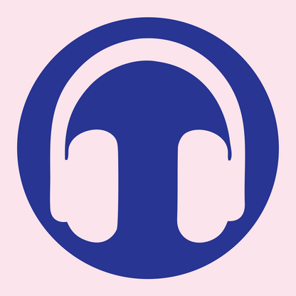 Negative Space Circle Headphones Icon #fce4ec/#283593