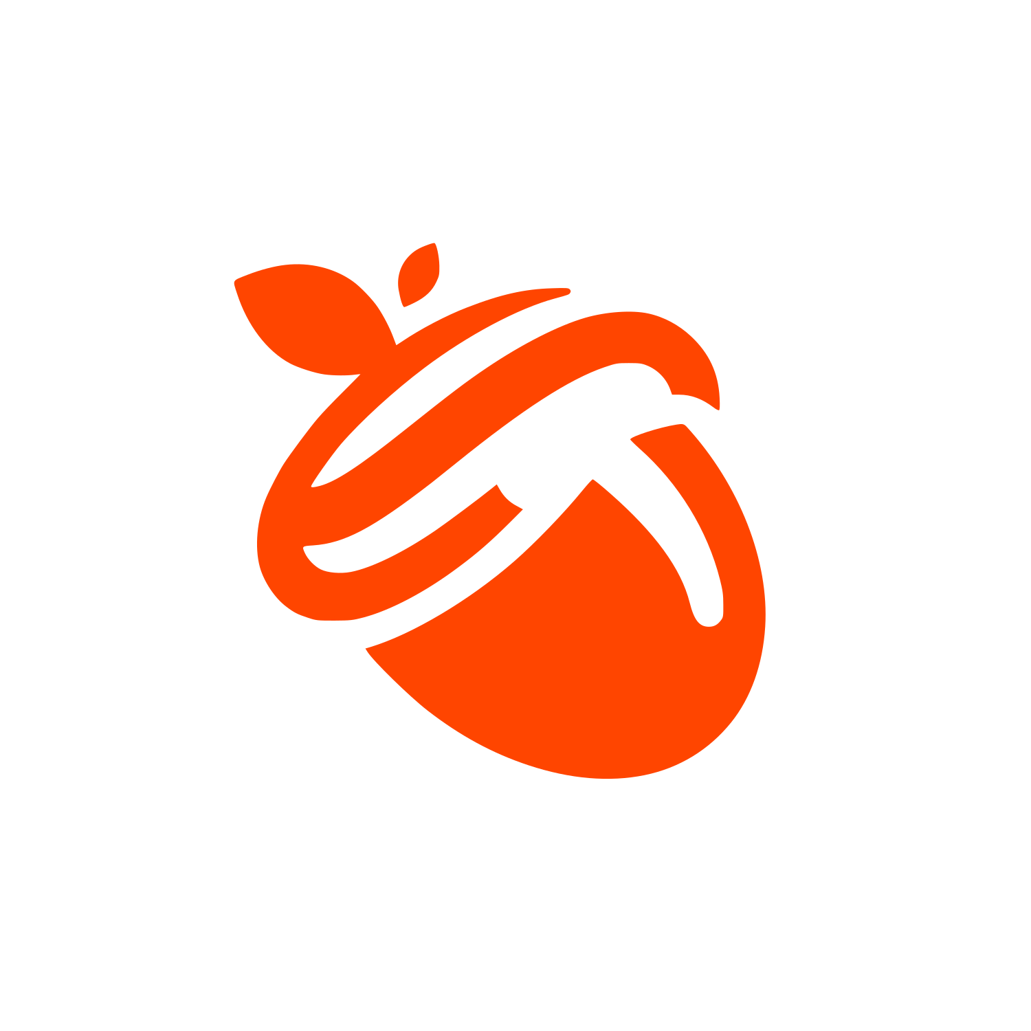 Swirly Acorn Logo #FF4500