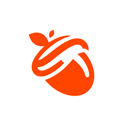 Swirly Acorn Logo #FF4500