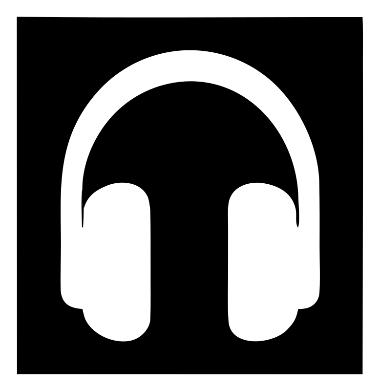 Negative Space Square Headphones Badge