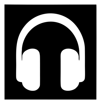 Negative Space Square Headphones Badge