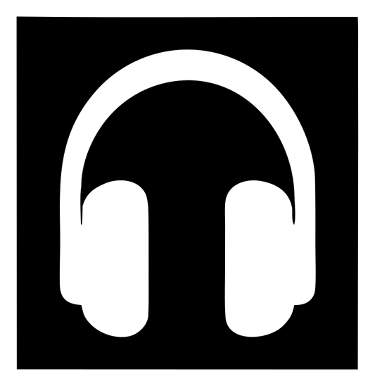 Negative Space Square Headphones Badge
