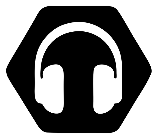 Negative Space Hexagon Headphones Mark