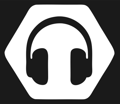 Negative Space Hexagon Headphones Mark #1a1a1a/#ffffff