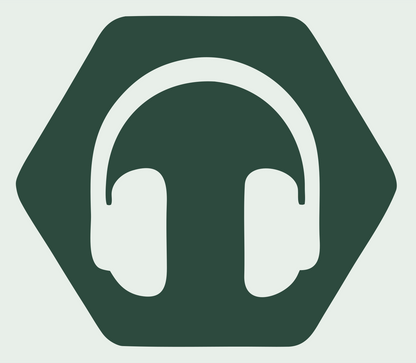 Negative Space Hexagon Headphones Mark #e8efe9/#2d4a3e