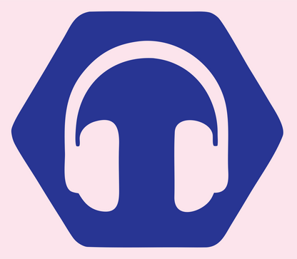 Negative Space Hexagon Headphones Mark #fce4ec/#283593