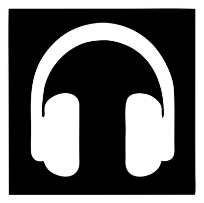 Inverted Square Over-Ear Headphones Mark #ffffff/#000000