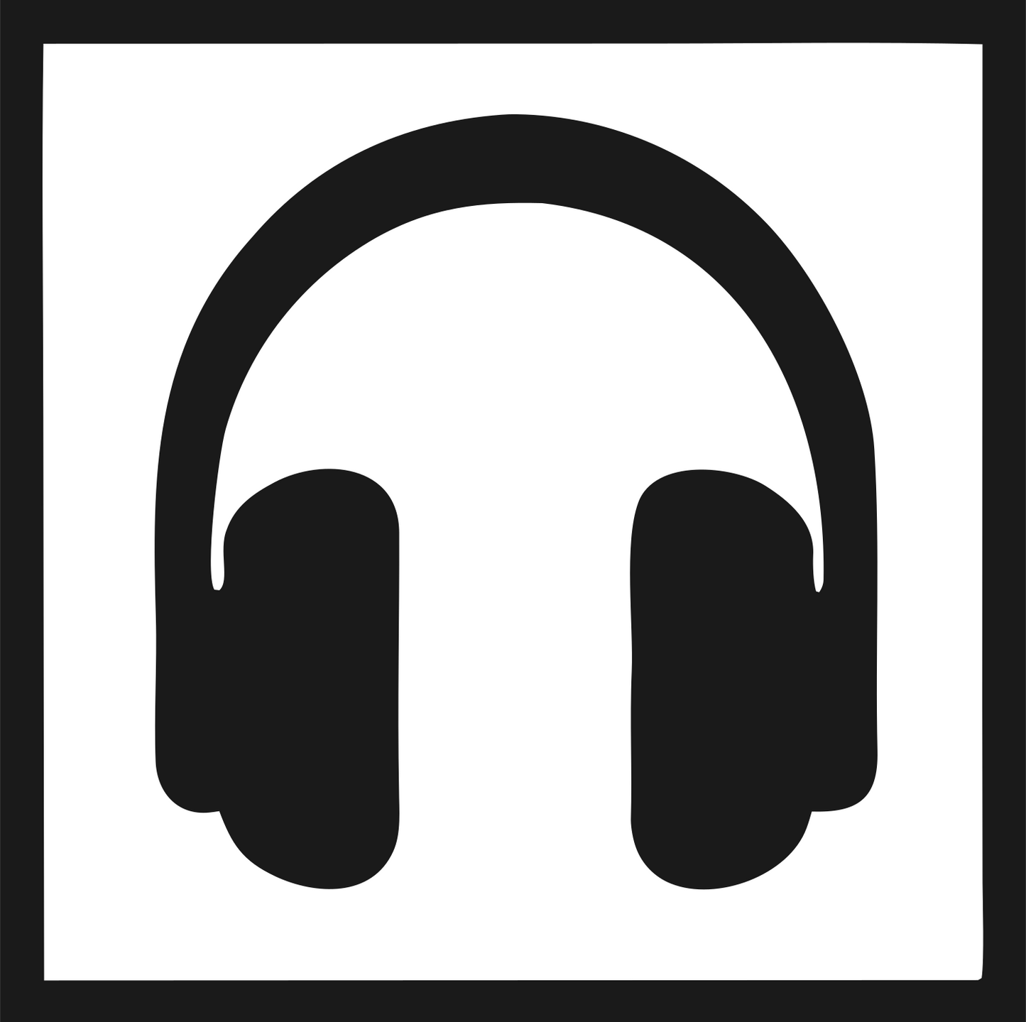Inverted Square Over-Ear Headphones Mark #1a1a1a/#ffffff