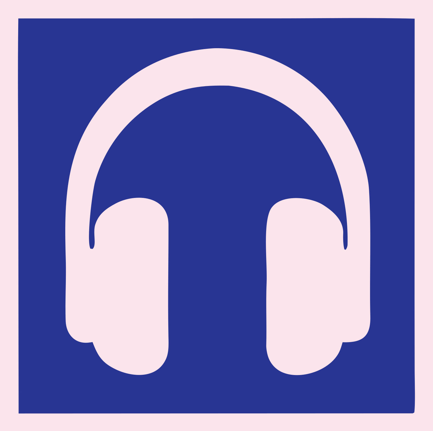 Inverted Square Over-Ear Headphones Mark #fce4ec/#283593