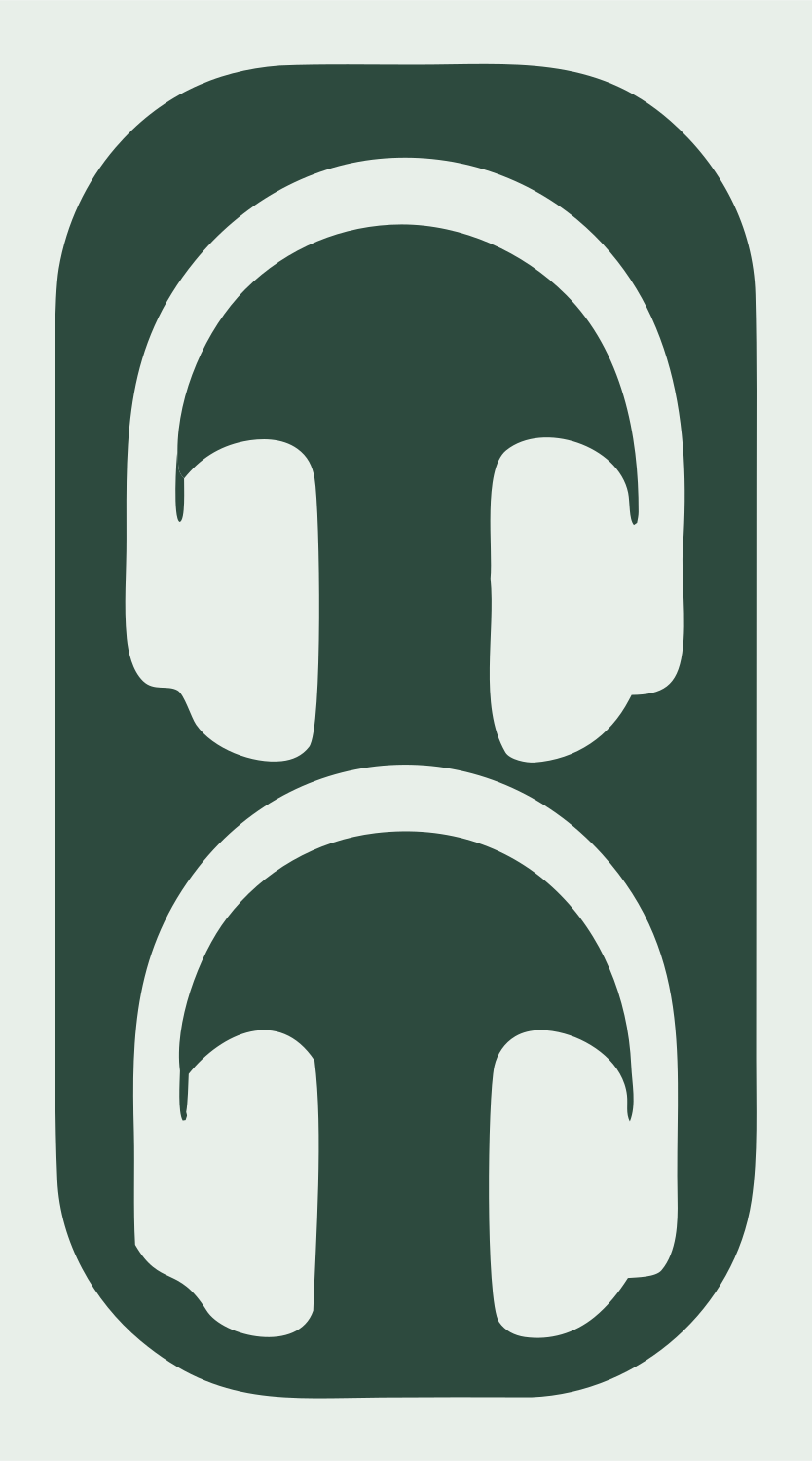 Negative Space Stacked Dual Headphones Mark #e8efe9/#2d4a3e