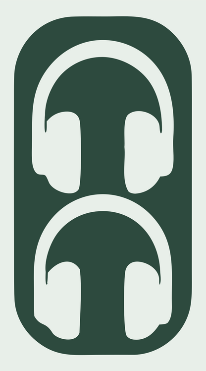 Negative Space Stacked Dual Headphones Mark #e8efe9/#2d4a3e