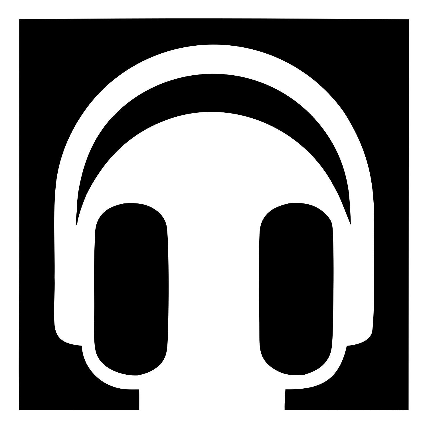 Inverted Square Headphones Mark #ffffff/#000000