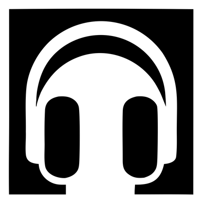 Inverted Square Headphones Mark #ffffff/#000000