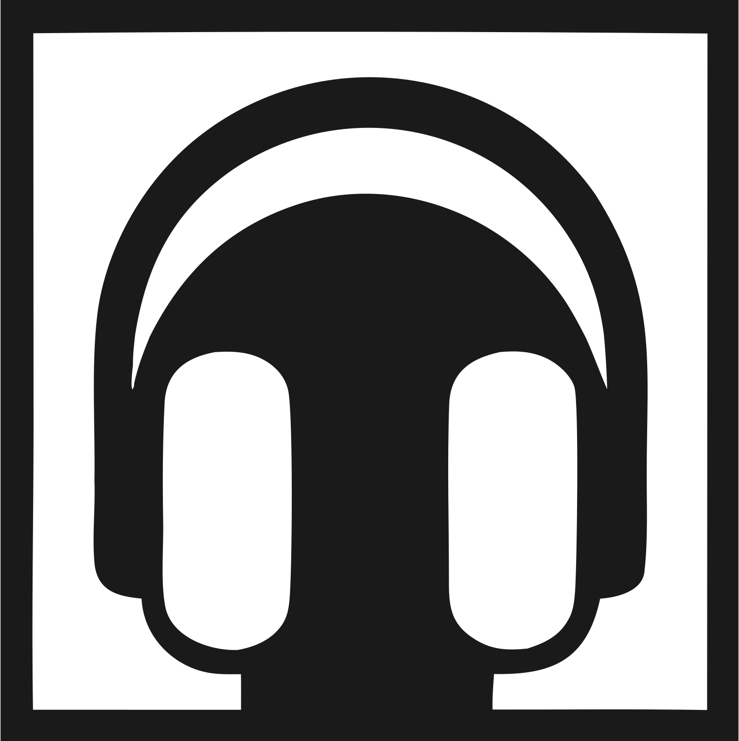 Inverted Square Headphones Mark #1a1a1a/#ffffff