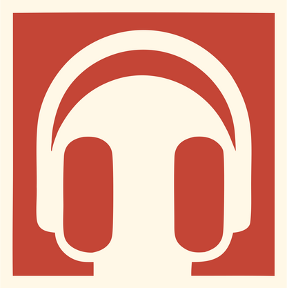 Inverted Square Headphones Mark #fff8e7/#c44536