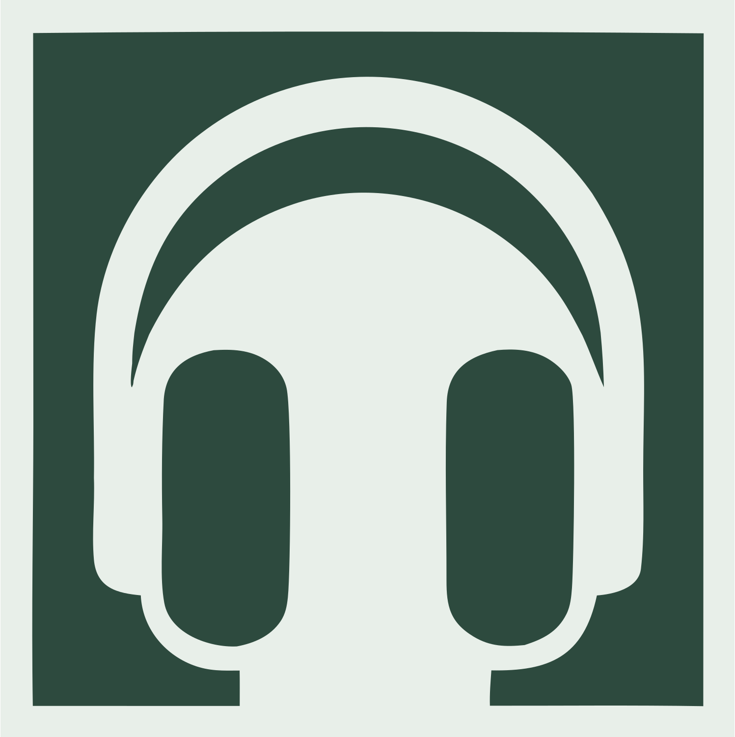Inverted Square Headphones Mark #e8efe9/#2d4a3e