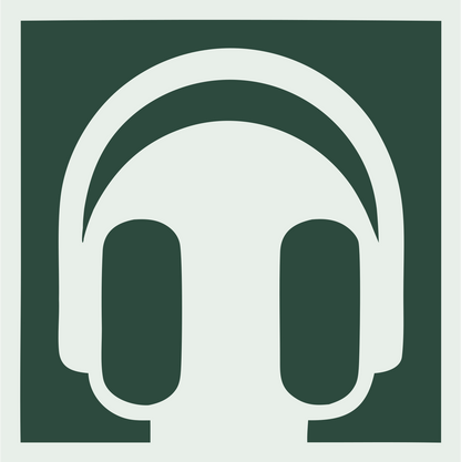 Inverted Square Headphones Mark #e8efe9/#2d4a3e