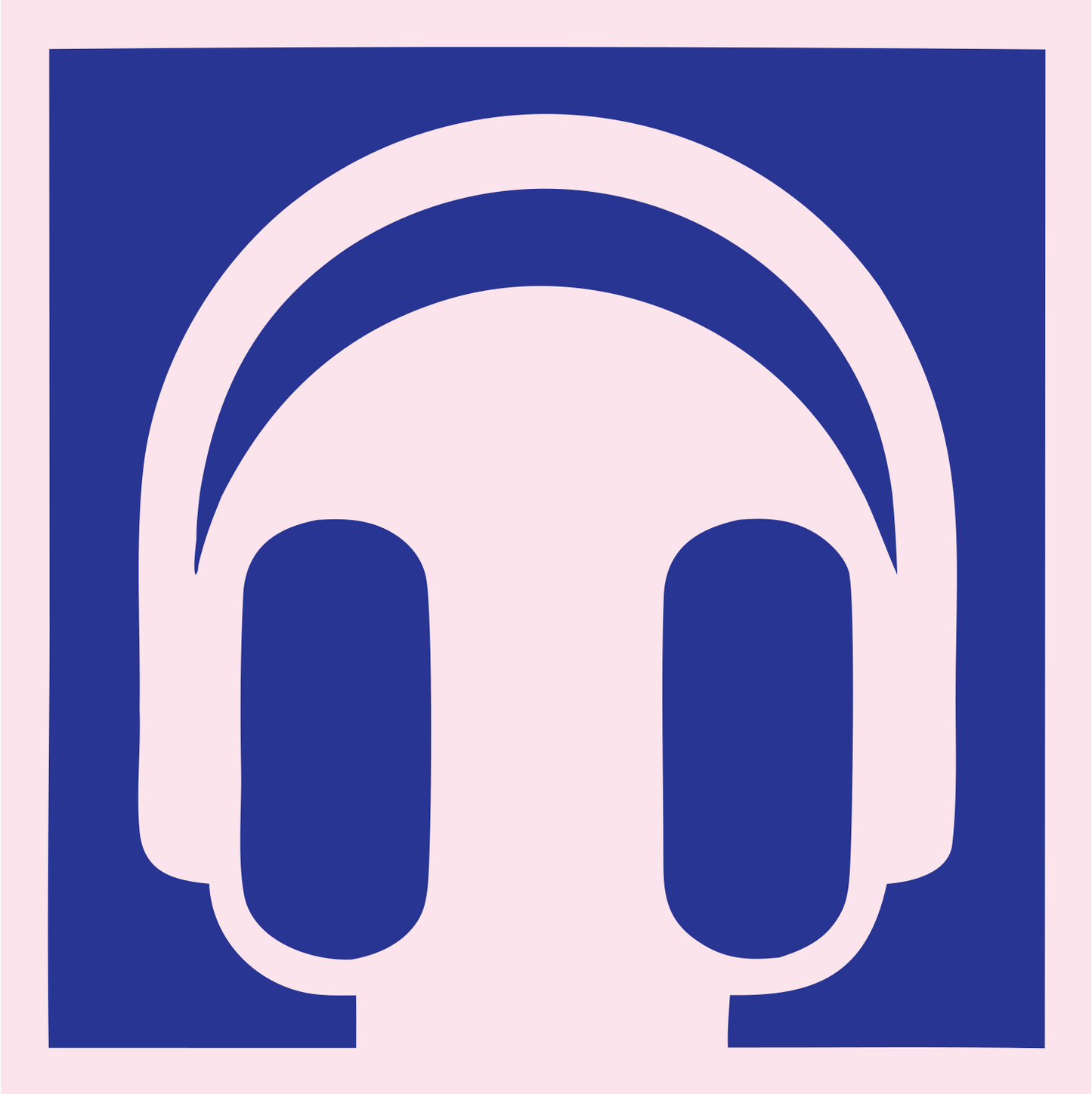 Inverted Square Headphones Mark #fce4ec/#283593