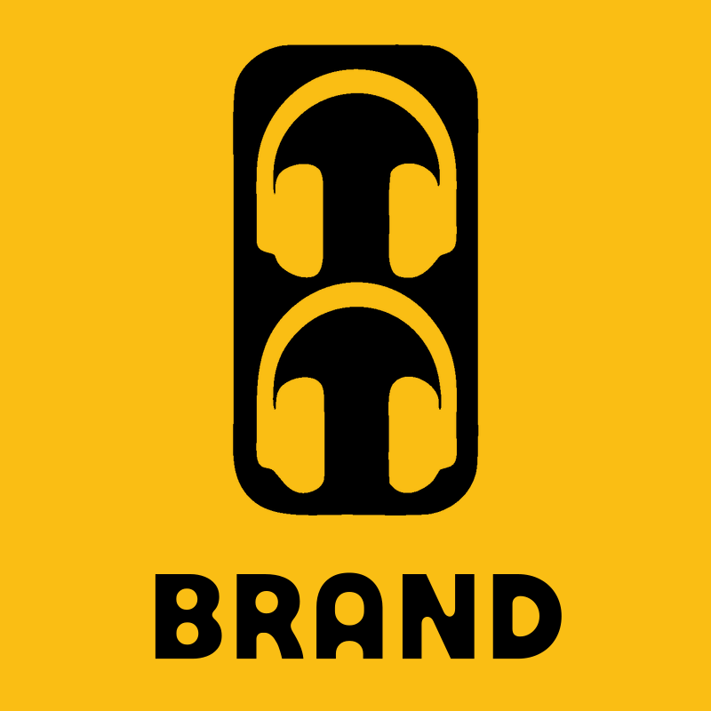 Negative Space Dual Headphones Rounded Badge preview