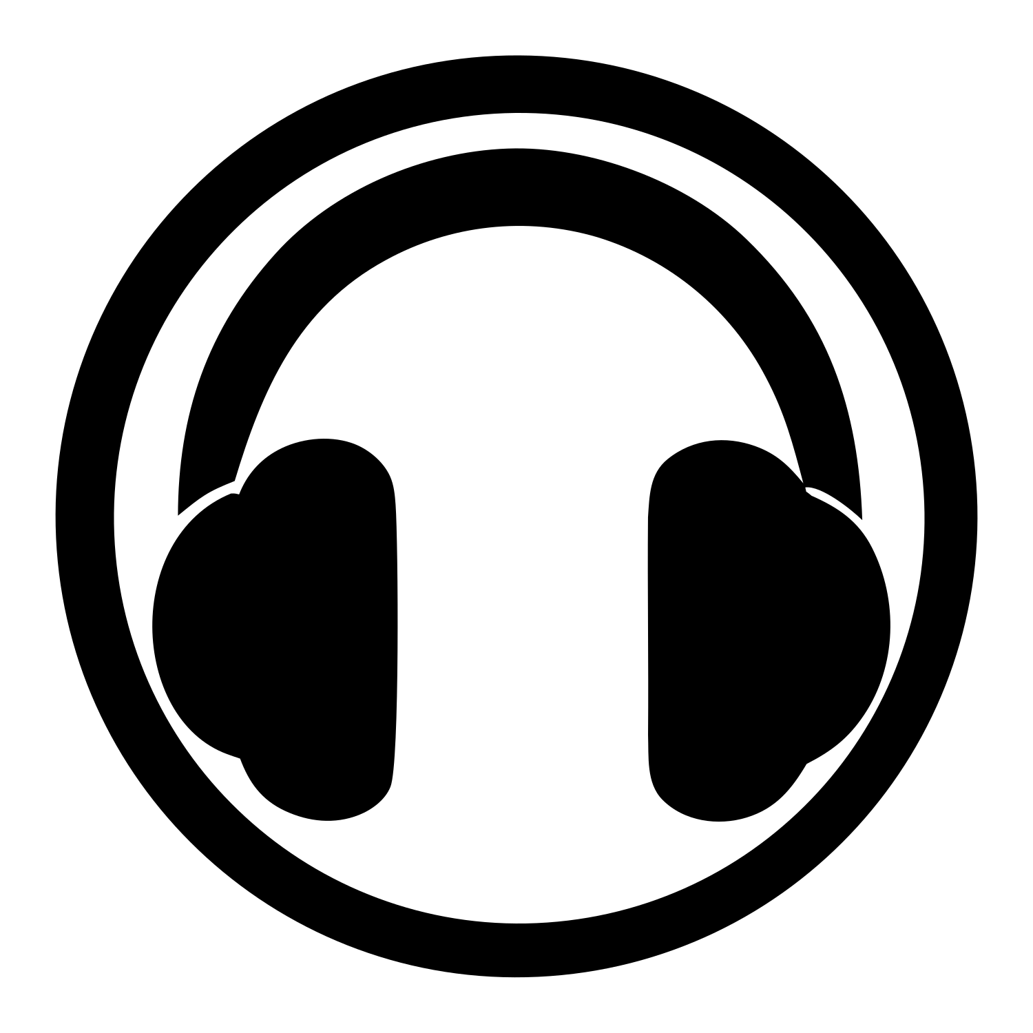 Headphones Ring Logo #ffffff/#000000