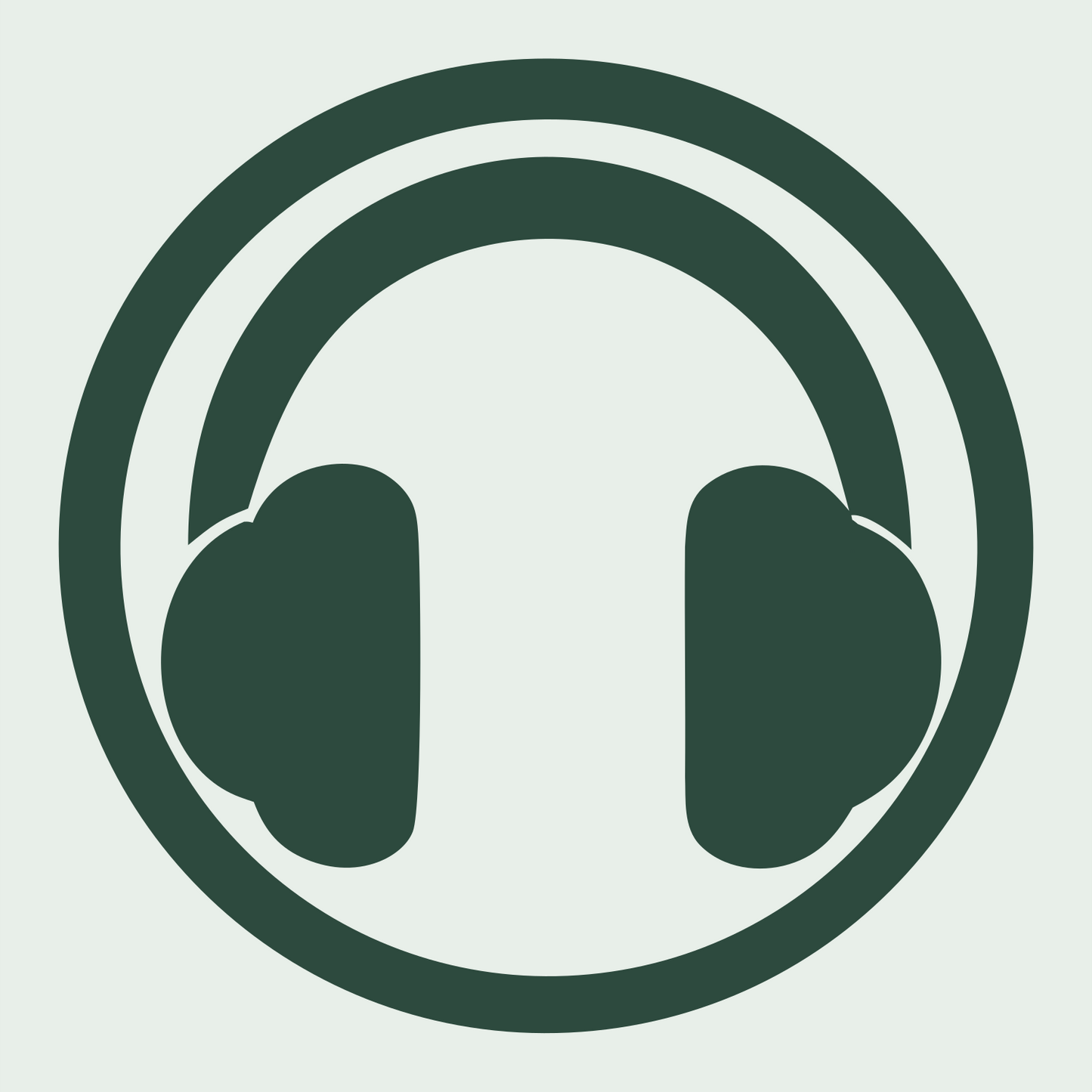 Headphones Ring Logo #e8efe9/#2d4a3e