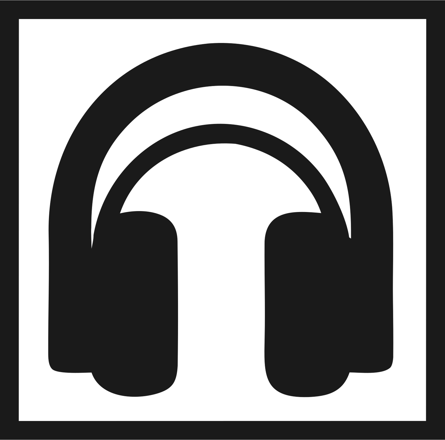 Headphones Bold Square Mark #1a1a1a/#ffffff