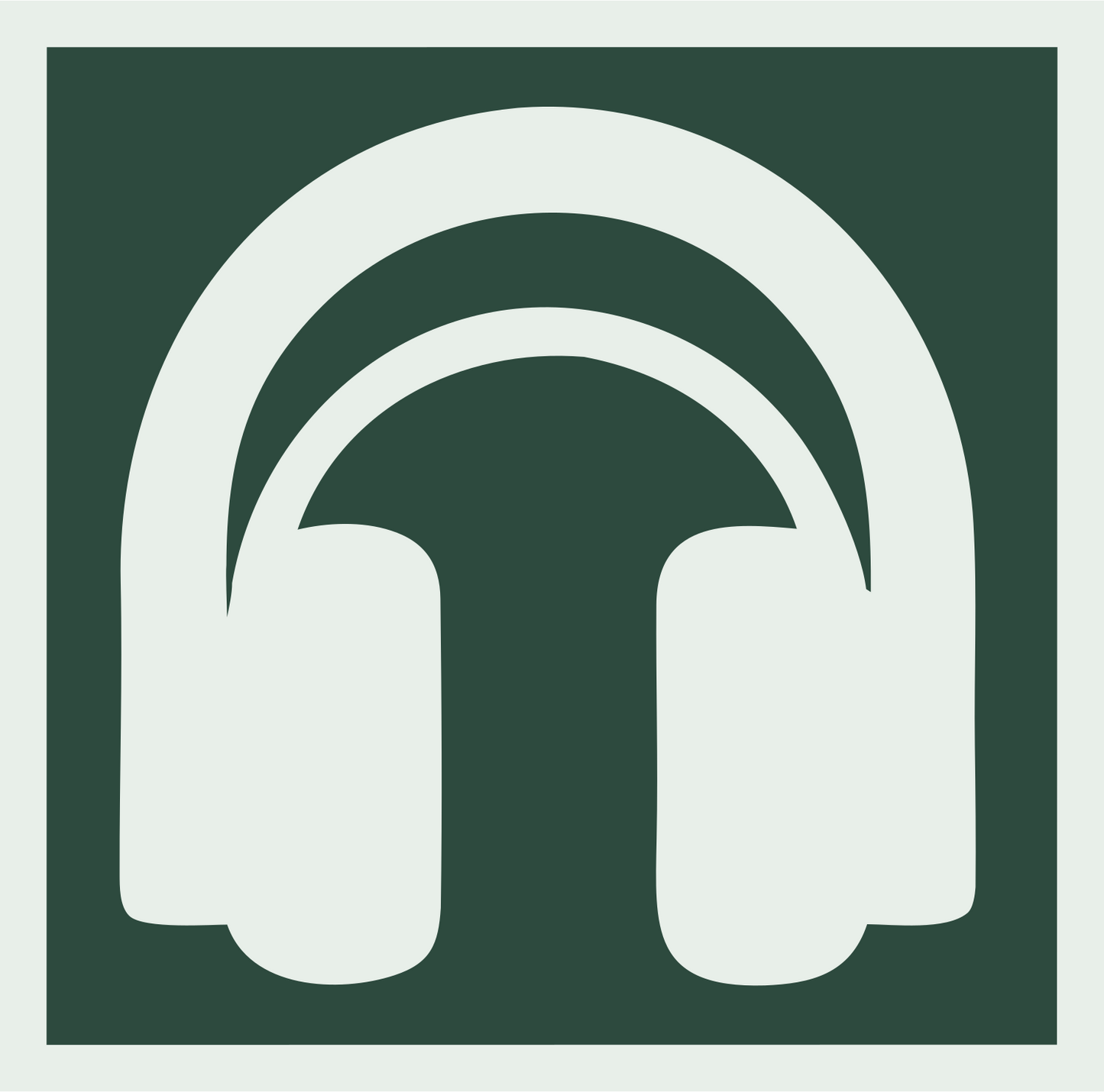 Headphones Bold Square Mark #e8efe9/#2d4a3e