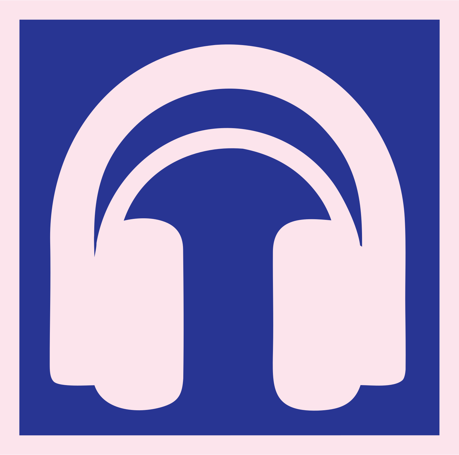 Headphones Bold Square Mark #fce4ec/#283593